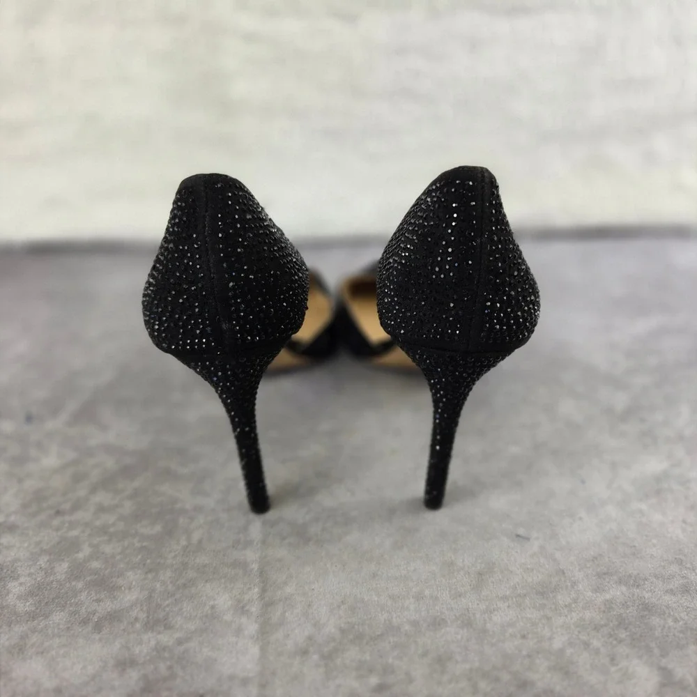 INC International Concepts Kenjaya4 Black Rhinestone d'Orsay Pumps Heels 10.5M